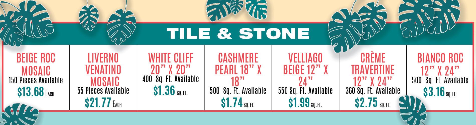 Tile and Stone sale