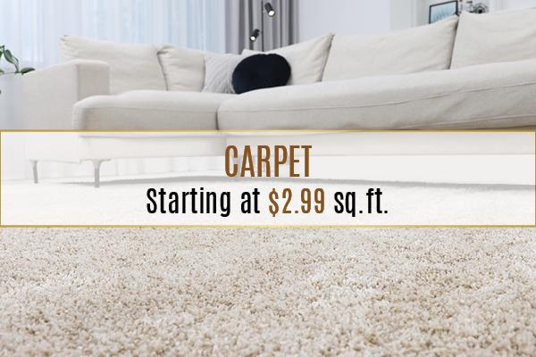 Carpet on sale starting at only $2.99 sq.ft.