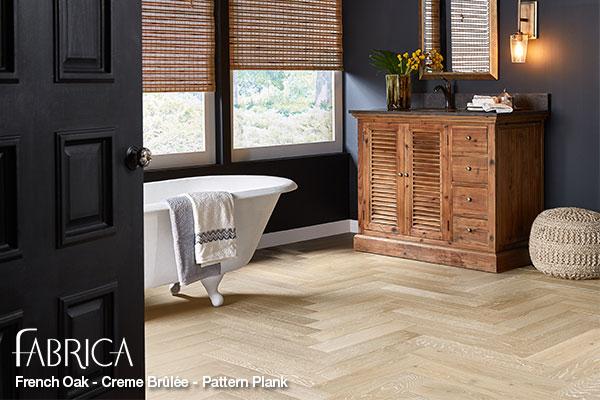 Stop by our showroom today and check out some of our beautiful Fabrica French Oak Creme Brûlée hardwood flooring!